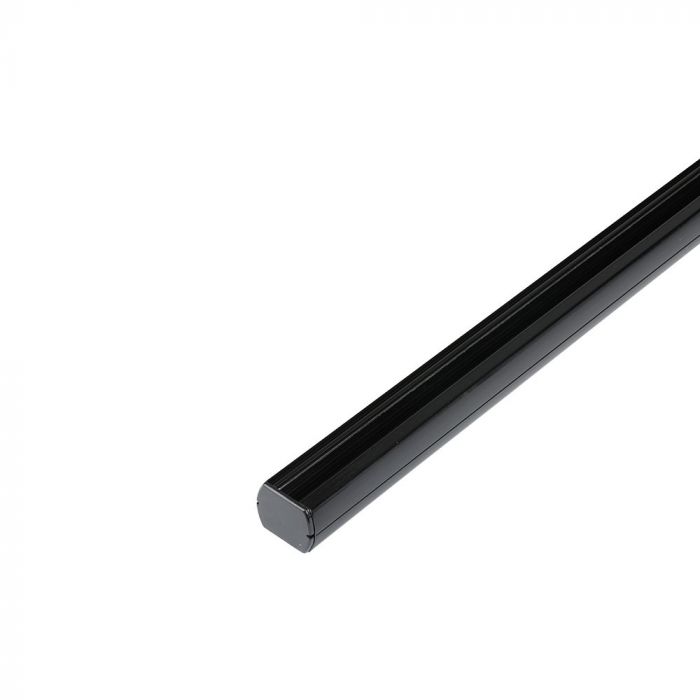 2m aluminum rails EURO track with 4core track, black, V-TAC
