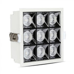 36W(2800Lm) LED iebūvējams reflektora tipa kvadrāta formas gaismeklis, regulējams leņķis 36°, V-TAC SAMSUNG, IP20, garantija 5 gadi, silti balta gaisma 2700K