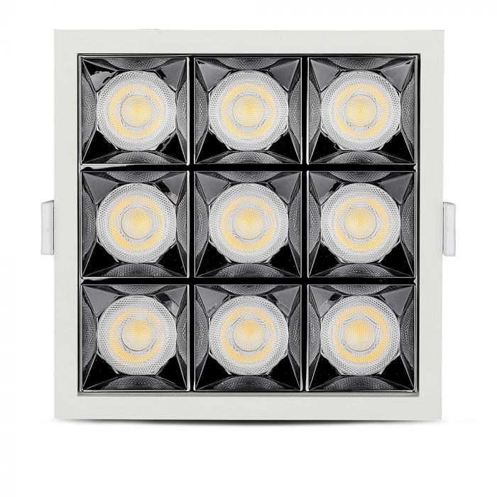 36W(2800Lm) LED infälld reflektorarmatur fyrkantig, justerbar vinkel 36°, V-TAC SAMSUNG, IP20, 5 års garanti, varmvitt ljus 2700K