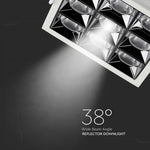 36W(2800Lm) LED infälld reflektorarmatur fyrkantig, justerbar vinkel 36°, V-TAC SAMSUNG, IP20, 5 års garanti, varmvitt ljus 2700K