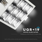 36W(2800Lm) LED infälld reflektorarmatur fyrkantig, justerbar vinkel 36°, V-TAC SAMSUNG, IP20, 5 års garanti, varmvitt ljus 2700K