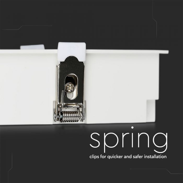 36W(2800Lm) LED iebūvējams reflektora tipa kvadrāta formas gaismeklis, regulējams leņķis 36°, V-TAC SAMSUNG, IP20, garantija 5 gadi, silti balta gaisma 2700K