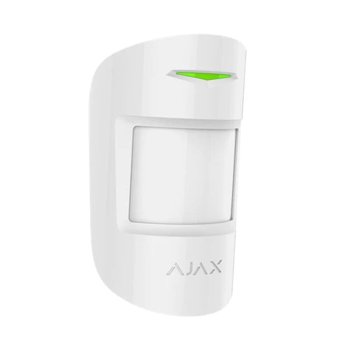 Беспроводной охранный детектор движения AJAX MotionProtect Plus белого цвета с микроволновым датчиком для предотвращения ложных срабатываний