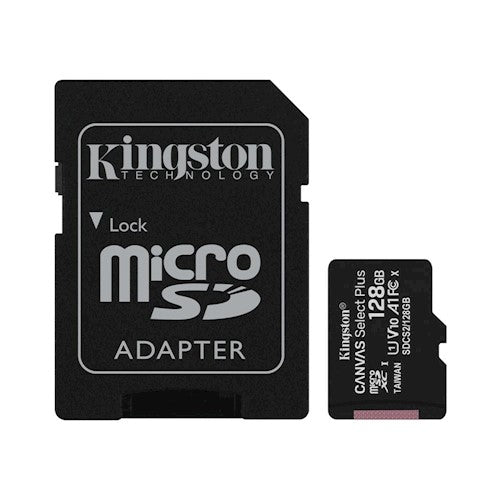Карта памяти Kingston 128 ГБ microSDXC Canvas Select Plus 10 UHS-I 100 МБ/с + адаптер
