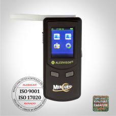 Police breathalyzer Mercury Nordic with 2.4-inch color touch-sensitive screen, used by road and municipal police in Latvia, Estonia, Russia, certificate no. LV1063