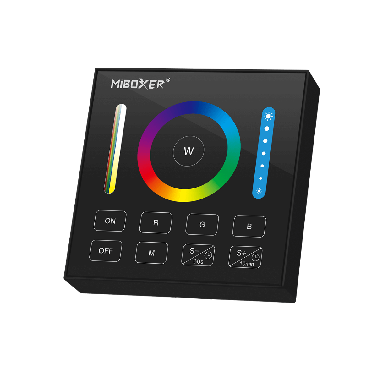 Must Mi-Light dimmer, RGB+CCT, 1 tsoon, puutetundlik, 2.4G/3V (2xAAA), juhtmevaba, 30 m kaugus, FUT043, FUT044, FUT045 juhtimine