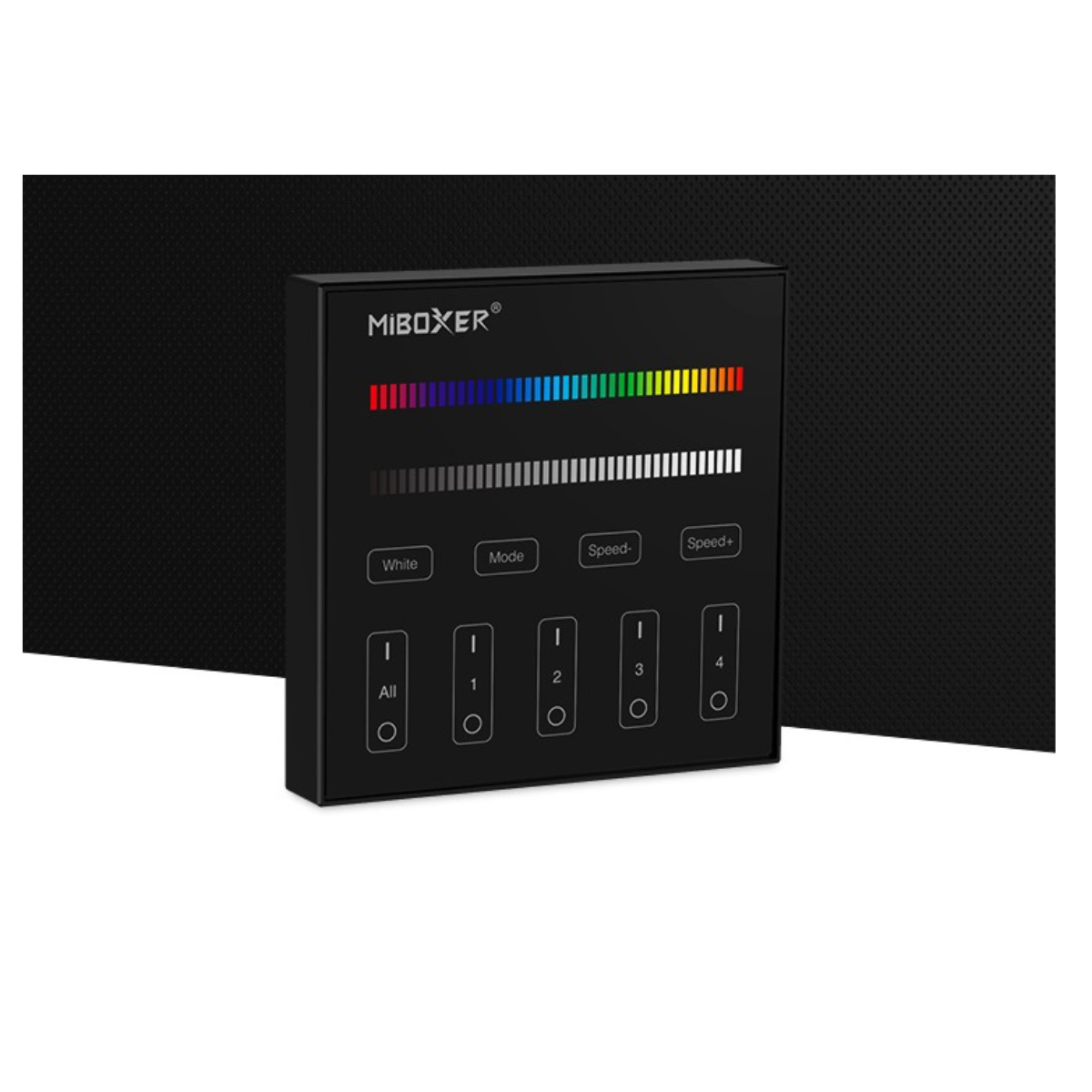 Mi-Light dimmer, RGBW, 4-tsooniline, puutetundlik, 2.4GHz /3V (2xAAA), juhtmevaba, 30 m raadius, must