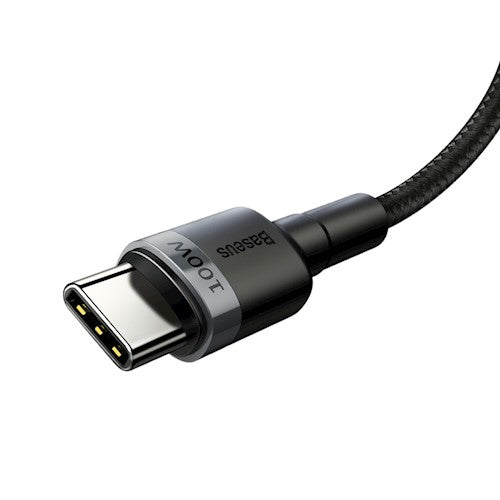 Baseus kabelis Cafule PD USB-C - USB-C 2,0 m 5A pelēks-melns 100W