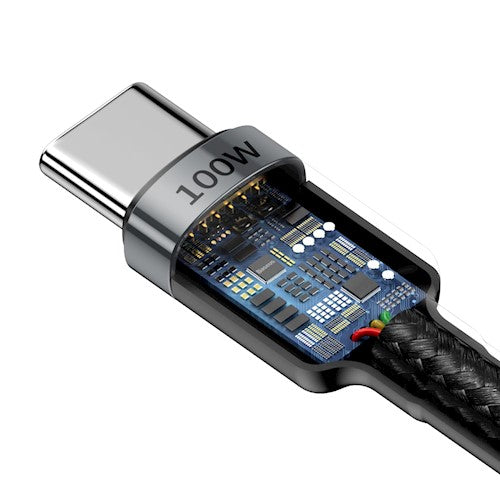 Baseus kabelis Cafule PD USB-C - USB-C 2,0 m 5A pelēks-melns 100W
