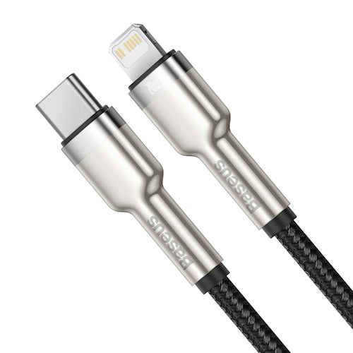 Baseus kabelis Cafule Metal PD USB-C - Lightning 1,0 m melns 20W