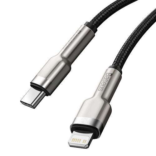 Baseus kabelis Cafule Metal PD USB-C - Lightning 1,0 m melns 20W