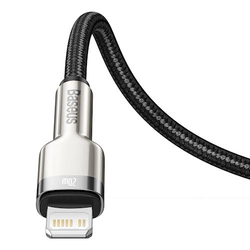 Baseus kabelis Cafule Metal PD USB-C - Lightning 1,0 m melns 20W