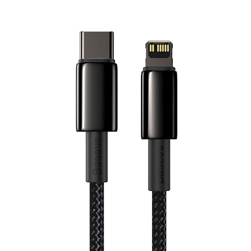 Baseus kabelis Tungsten PD USB-C - Lightning 1,0 m melns 20W