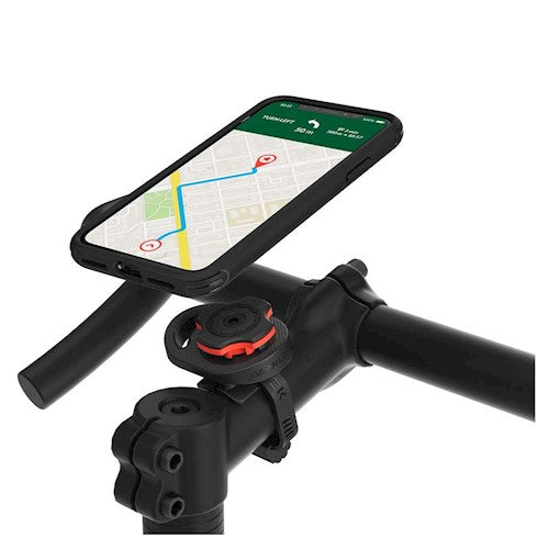 Bicycle and motorcycle smart device holder, intended for mounting on the handlebar. Suitable for any size equipment.