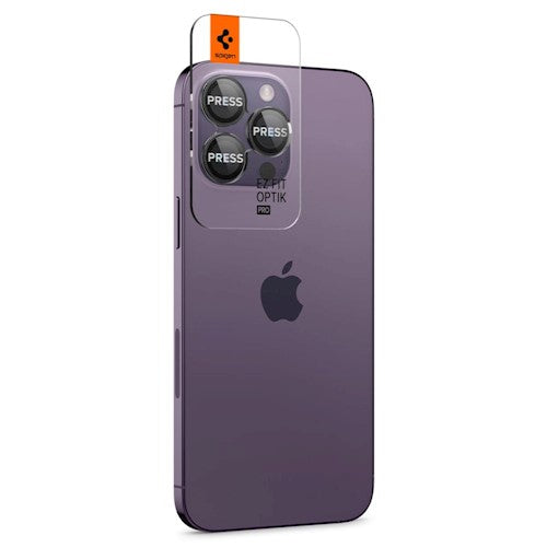 Spigen kameras aizsardzība iPhone 14 Pro 6,1" / Pro Max 6,7" Optik.TR Ez Fit Camera Protector 2-Pack black