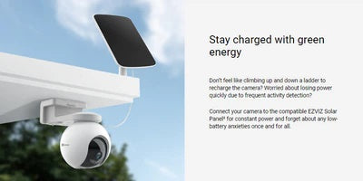 Wireless moving video surveillance camera 2K+ with built-in battery, built-in memory 32GB and the possibility of connecting a solar panel. 360° viewing angle. Colorful night vision, compatible with smart devices. Ezviz