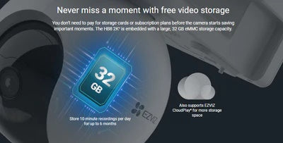 Беспроводная подвижная WiFi камера видеонаблюдения 2K+ со встроенным аккумулятором, встроенной памятью 32 Гб и возможностью подключения солнечной панели (Micro USB). Угол обзора 360°. Цветное ночное видение, подключается к смарт-устройствам. Ezviz