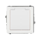 Kontaktligzdas mehānisms, ar aizsardzību pret šļakatām, ar iezemējumu SCHUKO 2P+Z (balta atloka)