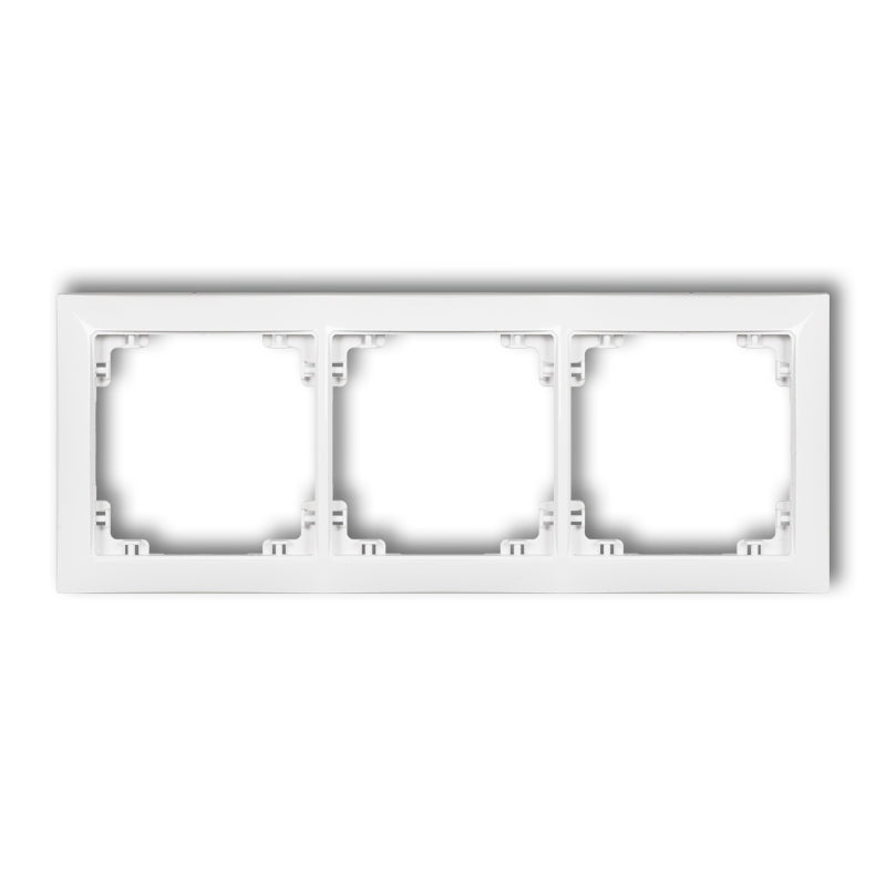 Universāls 3-vietīgs plastmasas rāmis DECO Soft, balts