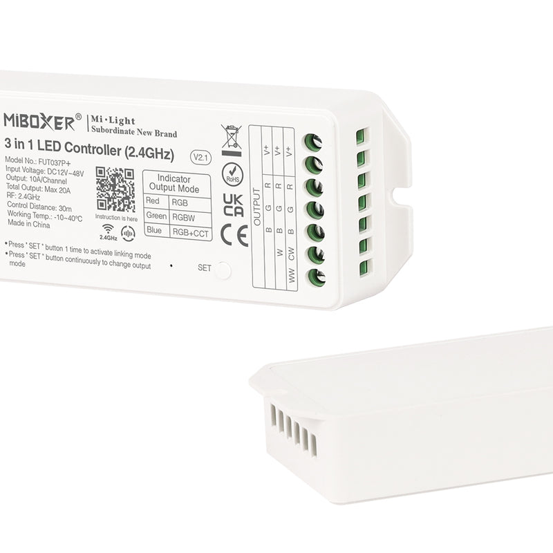 Mi-Light controller, 3in1 (RGB,RGBW,RGBCCT), 2.4GHz/PUSH DIM, dimmable, max 20A, 1 channel max. 10A