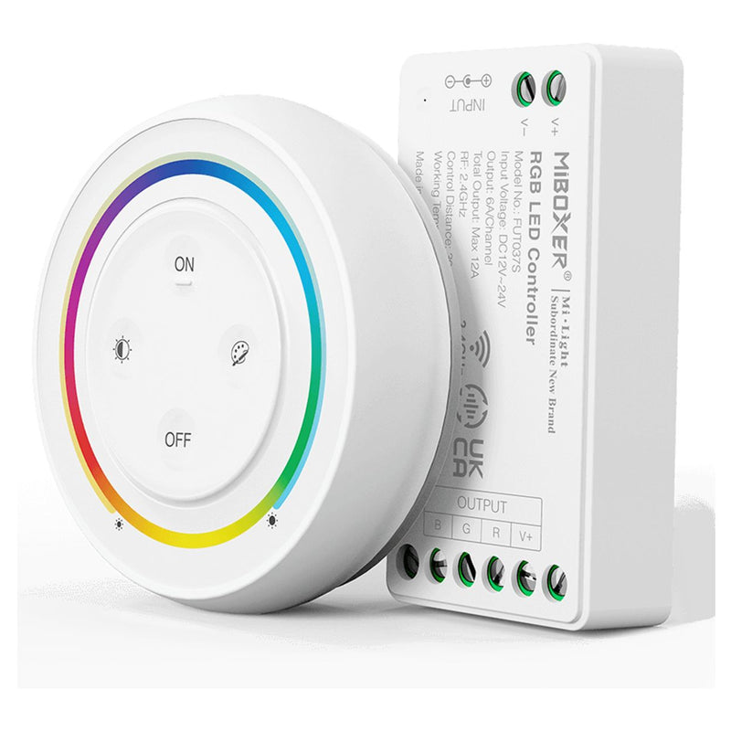 Mi-Light RGB set, 1 zone receiver+white round remote control 2.4G, radio control, max 12A