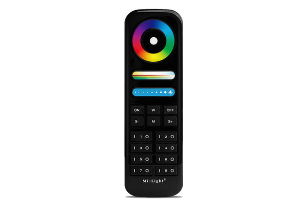 Mi-Light remote control for controller, touch sensitive, RGB/RGBW/RGB+CCT, 8 zones, 2.4G/Wi-Fi/touch, radio control, black
