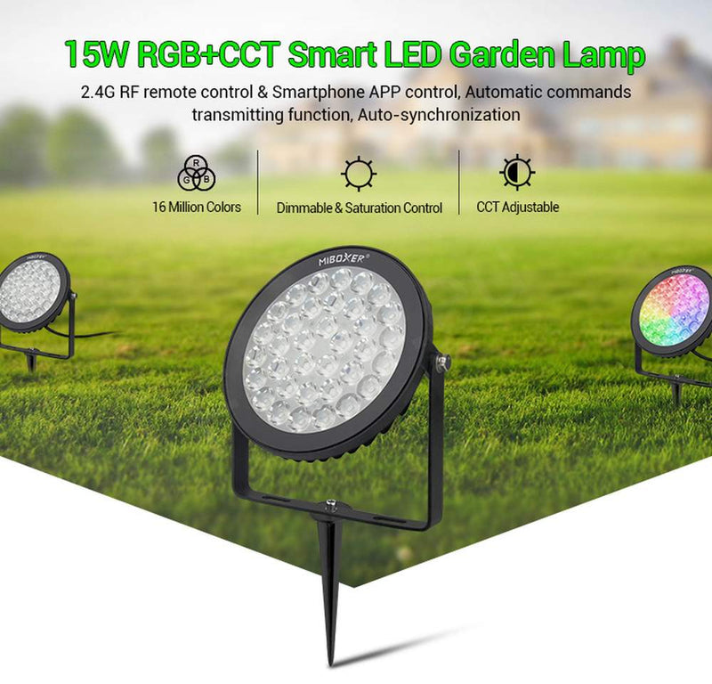 LED Dārza/fasādes gaismeklis 15W, RGB+CCT 220V, 15° x 60° stara leņķis, MiLight