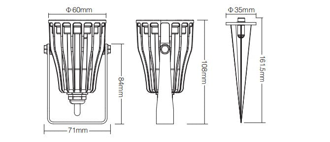 LED Garden/facade light 6W, 550lm, RGB+CCT 220V, 25° beam angle, MiLight