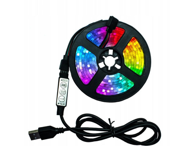 LED RGB lint, USB TV, 1m, 30LED/1m, IR, IP65