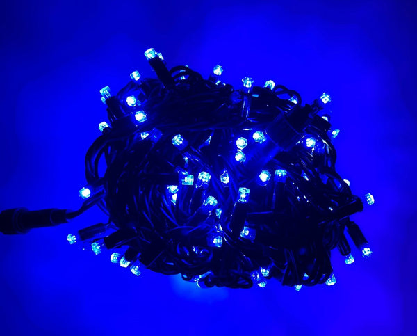 LED Ziemassvētku virtene, 15.3W, zila gaisma, 300 lampiņas, 24m, ar FLASH efektu, IP44, 220V