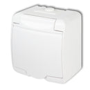 1-vietīga kontaktligzda ar iezemējumu SCHUKO 2P+Z (balta atloka; bez slēģiem)