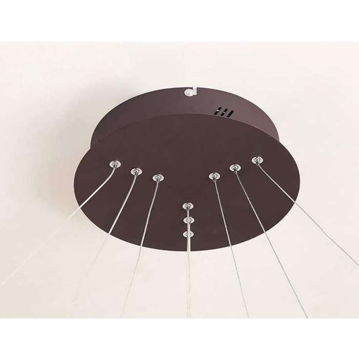 60W (4800Lm) LED 3-kohaline ümmargune laevalgusti, IP20, kohvi pruun, dimmerdatav, kaugjuhtimispuldiga, 2700K-6000K, 1) Ø200mm*40↕mm 2) Ø400mm*40↕mm 3) Ø600mm*40↕mm
