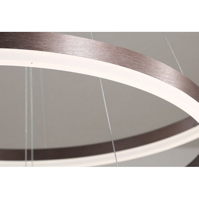 60W(4800Lm) LED 3 riņķu apaļš griestu gaismeklis, IP20, kafijas brūns, dimmējams, ar tālvadības pulti, 2700K-6000K, 1) Ø200mm*40↕mm 2) Ø400mm*40↕mm 3) Ø600mm*40↕mm