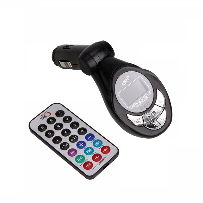 SETTY FM wireless transmitter 87.5-108 MHz, works from 12-24V car socket, remote control included, also works from USB flash memory or SD card, AUX cable included