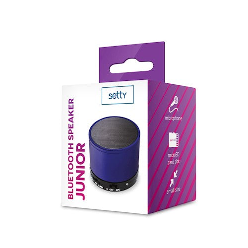 Setty Bluetooth v 2.1 kõlar Junior sinine, AUX-kaabel, mini-USB, 45 mm, 4 Ω, 3 W, 280 Hz - 16 kHz