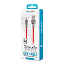 Forever Tornado kabel USB - USB-C 1,0 m 3A röd