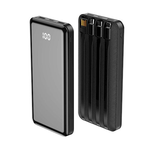 Forever external battery TB-411 ALLin1 10000 mAh with cables USB-C + Lightning + microUSB black