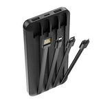 Forever external battery TB-411 ALLin1 10000 mAh with cables USB-C + Lightning + microUSB black
