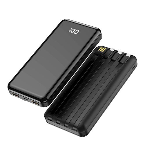 Forever external battery TB-411 ALLin1 10000 mAh with cables USB-C + Lightning + microUSB black