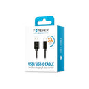 Кабель Forever USB - USB-C 1,0 м 3A черный