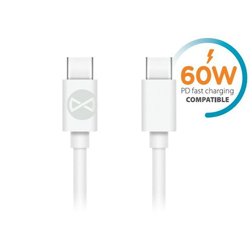 Forever kabelis USB-C - USB-C 1,0 m 3A balts