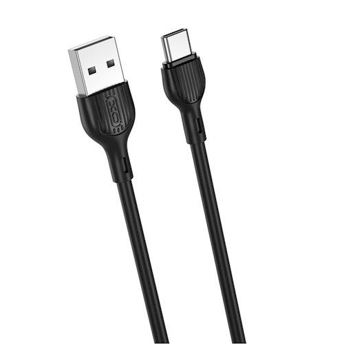 XO kabelis NB200 USB - USB-C 1,0m 2.1A melns