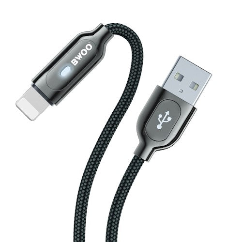 BWOO kabelis X131L USB - Lightning 1,0m 2,4A melns