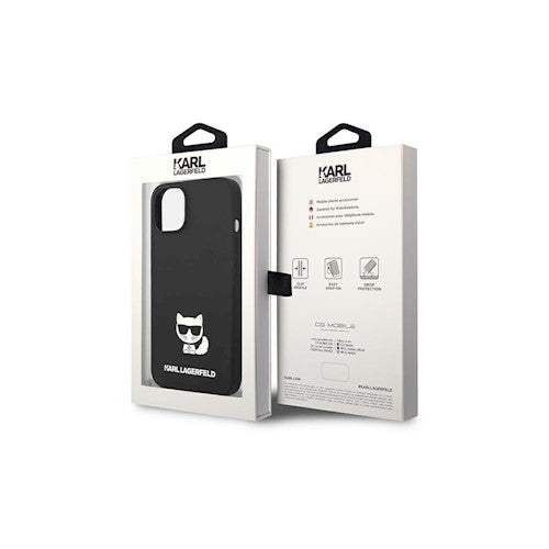 Karl Lagerfeld iPhone 14 Pro Max 6,7-tolline kõva korpus KLHCP14XSLCTBK, must silikoonist Choupette ümbris