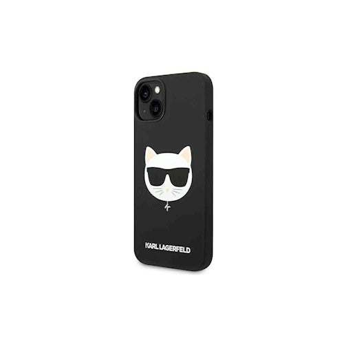Karl Lagerfeld maciņš iPhone 14 Pro Max 6,7" KLHMP14XSLCHBK cietais korpuss, melns silikona Choupette Head Magsafe