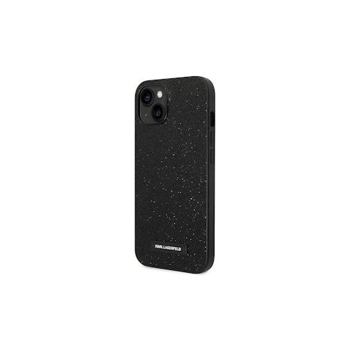 Karl Lagerfeld maciņš iPhone 14 Pro Max 6,7" KLHCP14XG2ELK melns HC Solid Glitter Plaque Logo