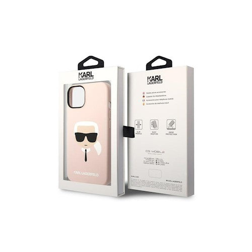 Karl Lagerfeld maciņš iPhone 14 Pro Max 6,7" KLHMP14XSLKHLP rozā HC Silicone Karl Head
