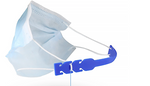 Silicone buckle strap for face mask - set of 3 blue