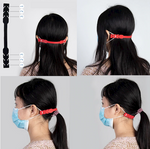 Silicone buckle strap for face mask - set of 3 blue