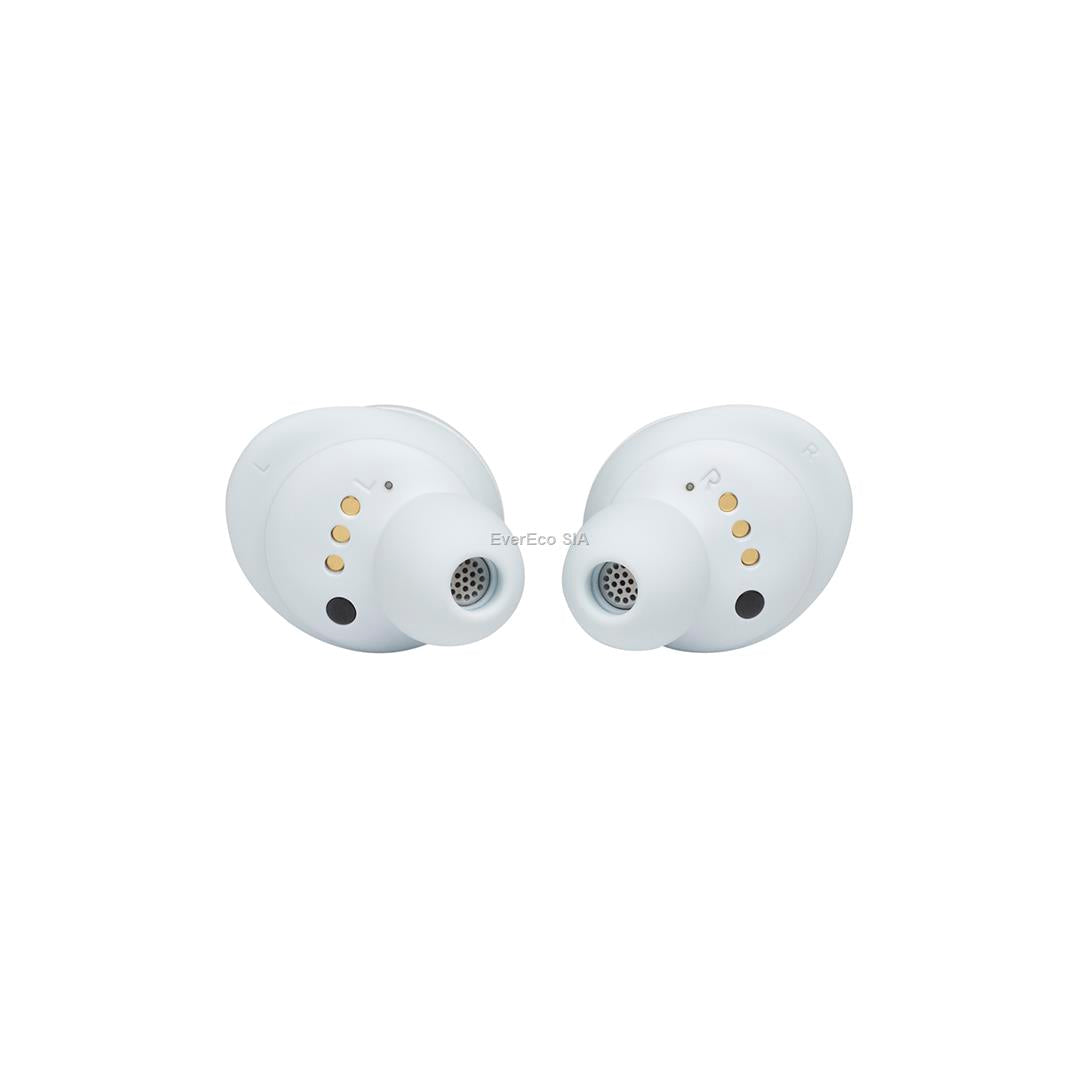 Беспроводные наушники JBL Bluetooth 5.1 с шумоподавлением LIVE FREE NC+TWS, 20 Гц - 20 кГц, IPX7, совместимость с Apple Siri, Google Assistant, Amazon Alexa, USB-C, насадки для наушников, кабель для зарядки, зарядный кейс, белый